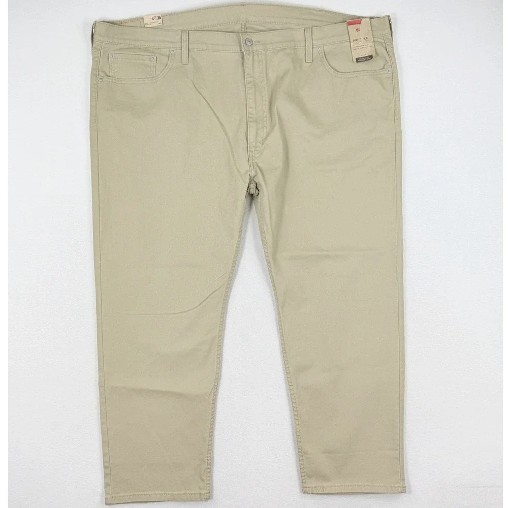 Levis 502 Taper‎ Fit Jeans Size 50x27 Mens Khaki Big & Tall *READ